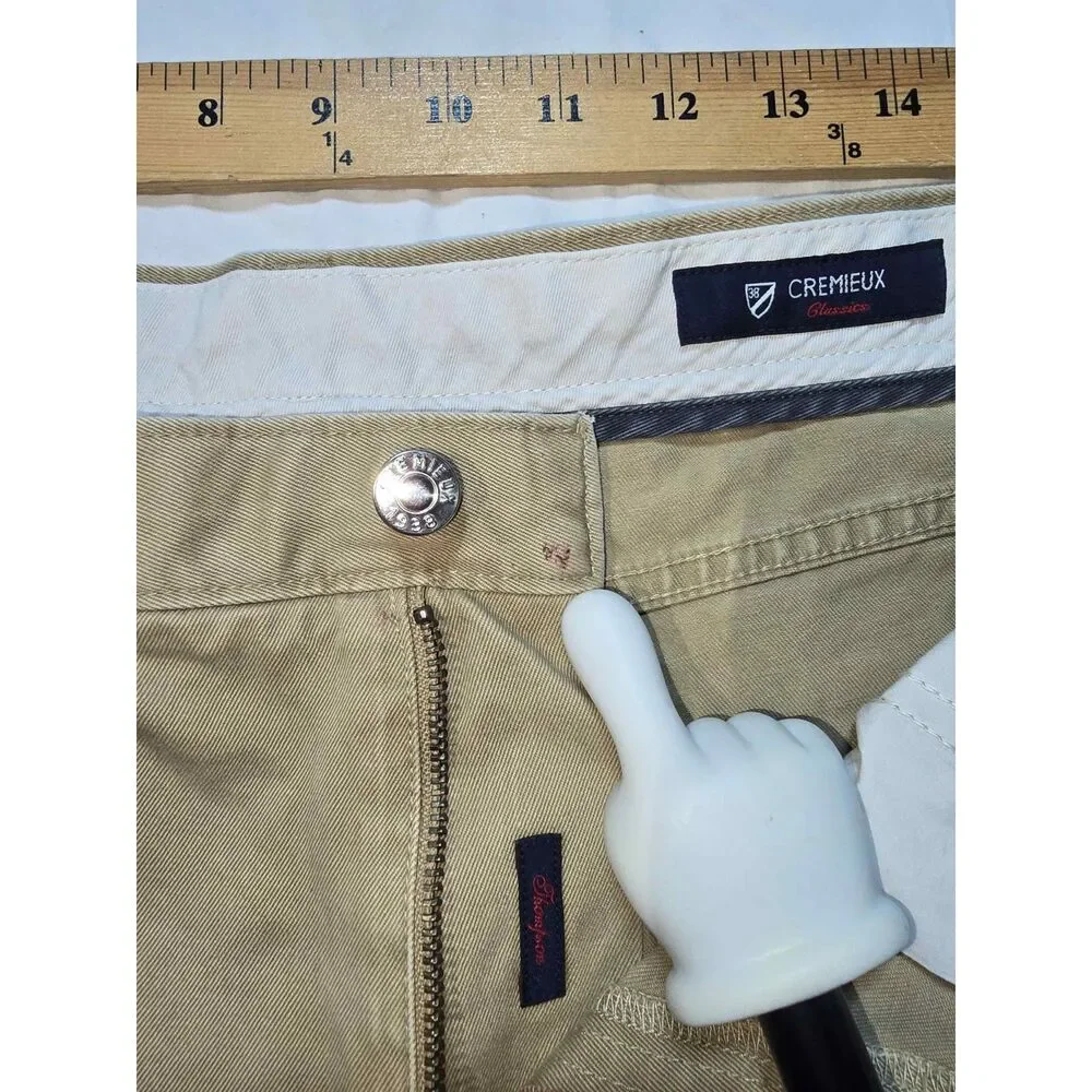 Cremieux Classic Khaki Chino Pants - Size 36 x 32 - Made in France - 26